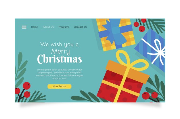 Plantilla de página de destino de navidad plana