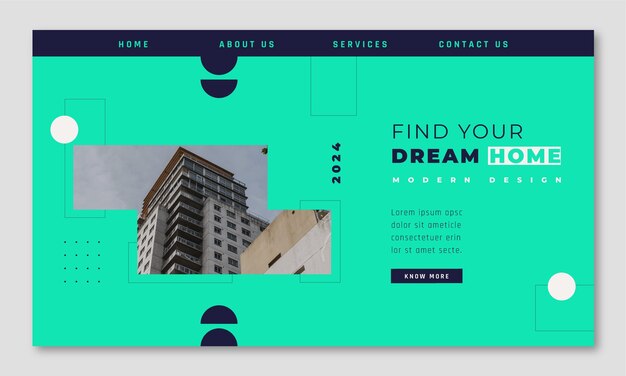 Plantilla de página de destino de negocios inmobiliarios