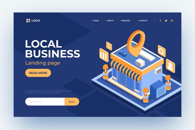 Plantilla de página de destino de negocios locales