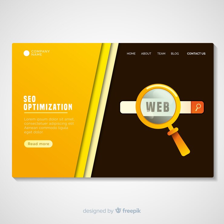 Vector gratuito plantilla de página de destino de optimización seo