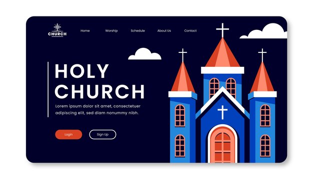 Plantilla de página de destino de oración de iglesia mínima