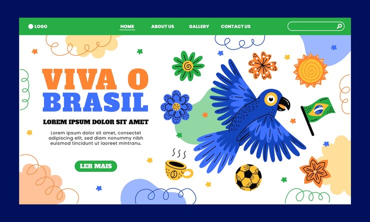 Vector gratuito plantilla de página de destino plana para la celebración de sete de setembro