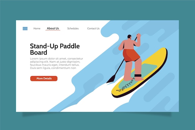 Vector gratuito plantilla de página de destino plana sup