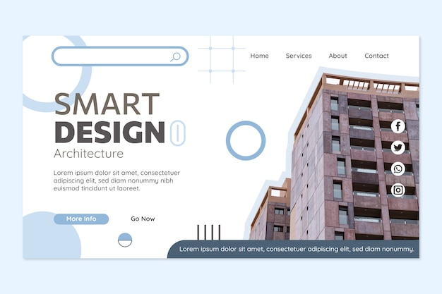 Plantilla de página de destino de proyecto de arquitectura mínima