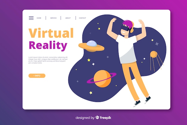 Plantilla de página de destino de realidad virtual