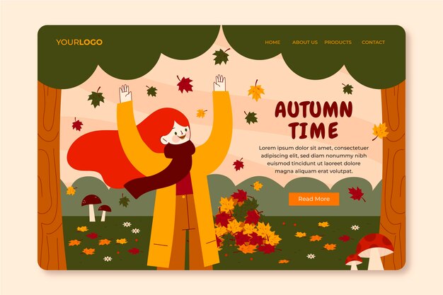 Plantilla de página de destino de rebajas de otoño