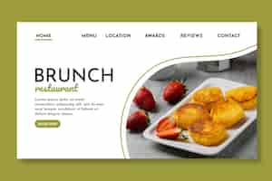 Vector gratuito plantilla de página de destino de restaurante de brunch