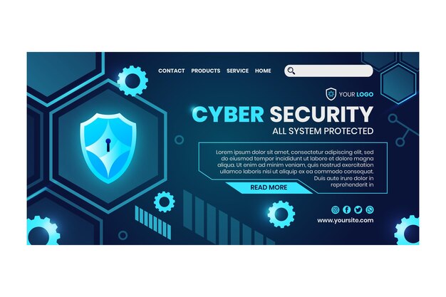 Plantilla de página de destino de seguridad cibernética