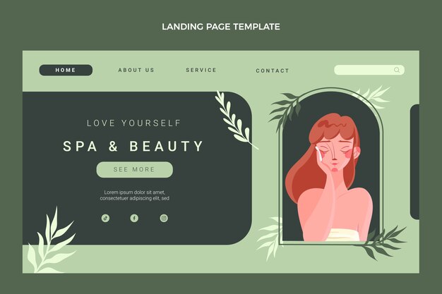 Plantilla de página de destino de spa y belleza