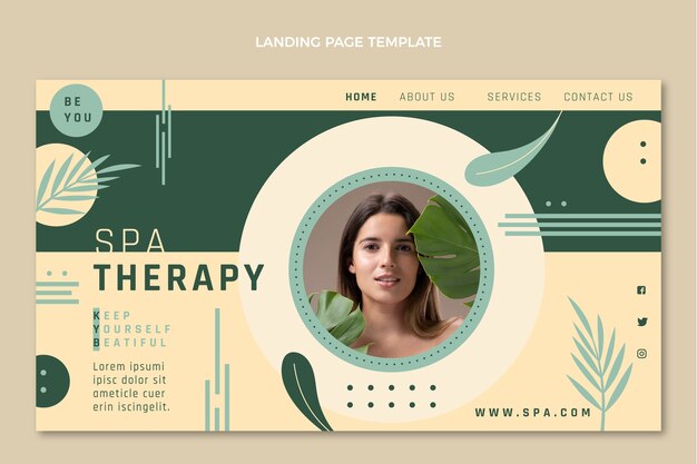 Plantilla de página de destino de spa plano