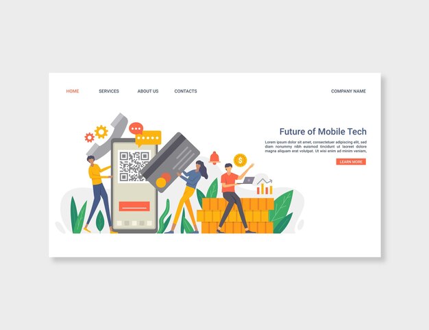 Plantilla de página de destino de tecnología móvil