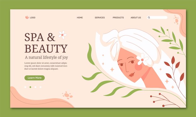 plantilla de página de destino de tratamientos de spa