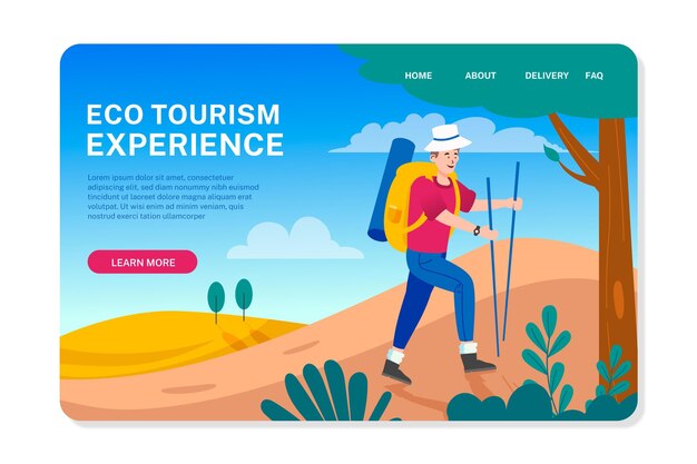 Plantilla de página de destino de turismo ecológico