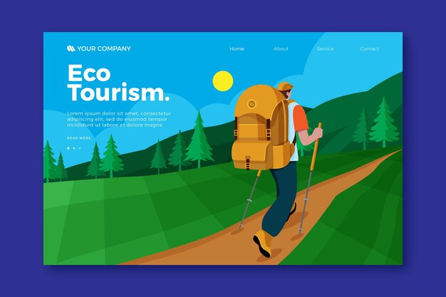 Plantilla de página de destino de turismo ecológico