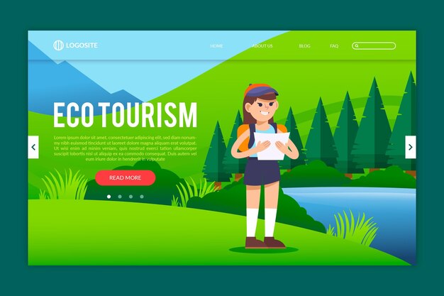 Plantilla de página de destino de turismo ecológico