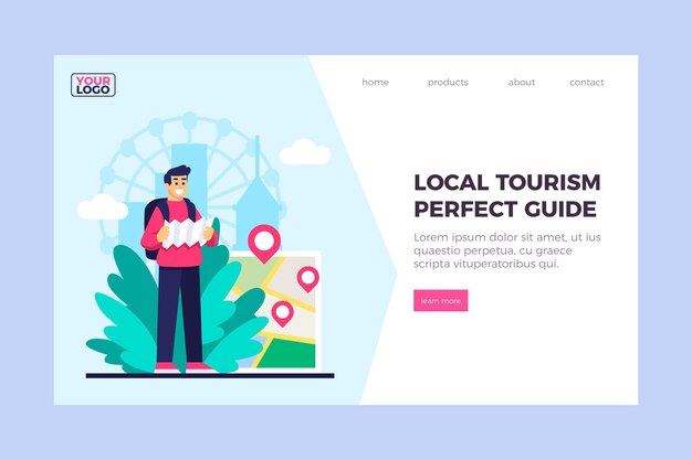 Plantilla de página de destino de turismo local