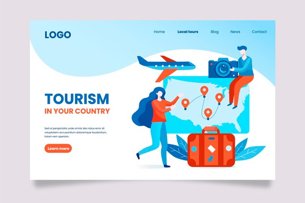 Plantilla de página de destino de turismo local