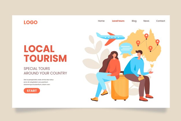 Plantilla de página de destino de turismo local