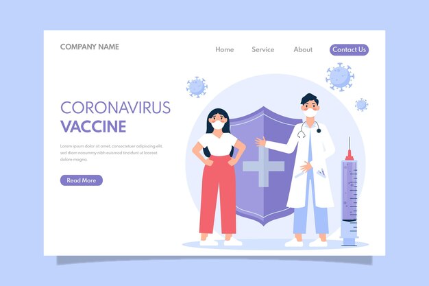 Plantilla de página de destino de la vacuna contra el coronavirus