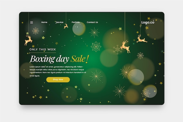 Vector gratuito plantilla de página de destino de venta de día de boxeo degradado