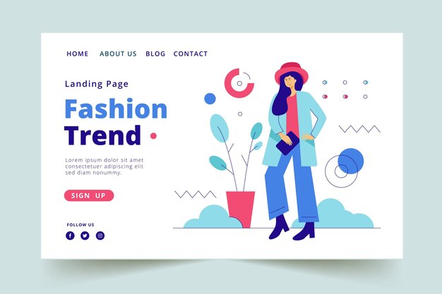 Plantilla de página de destino de venta de moda