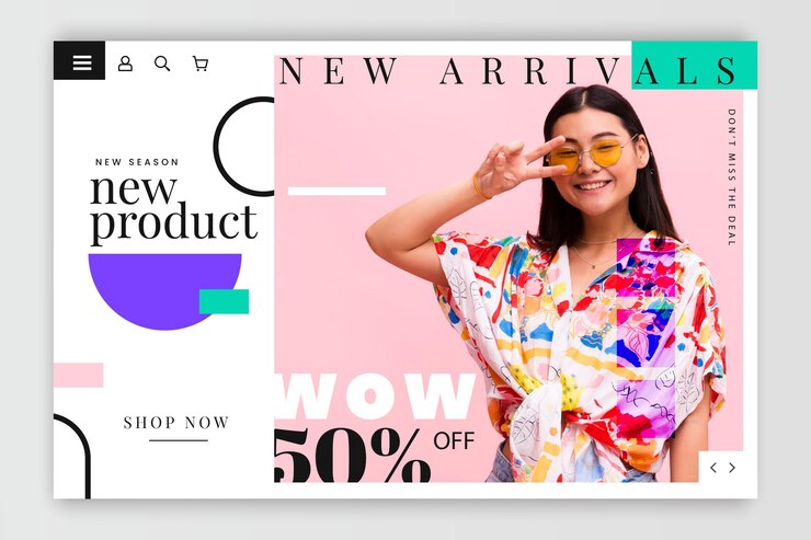 Vector gratuito plantilla de página de destino de venta plana con foto
