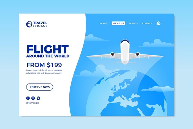 Plantilla de página de destino de venta de viajes