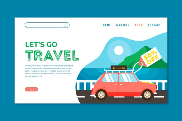 Plantilla de página de destino de venta de viajes