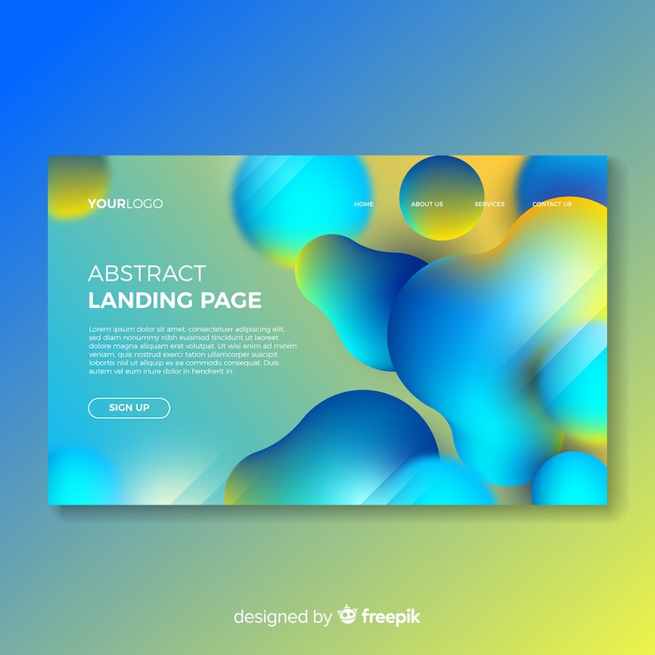 Vector gratuito plantilla de página de inicio de efecto líquido abstracto