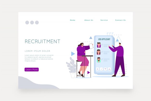 Plantilla de página web de concepto de contratación
