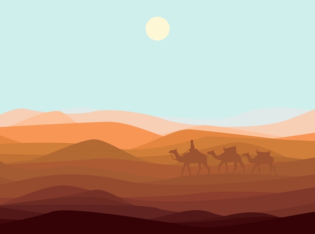 Vector gratuito plantilla de paisaje de desierto de arena