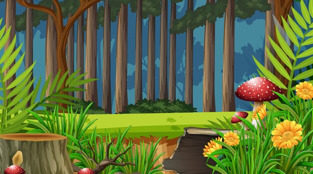 Plantilla de paisaje de escena de naturaleza