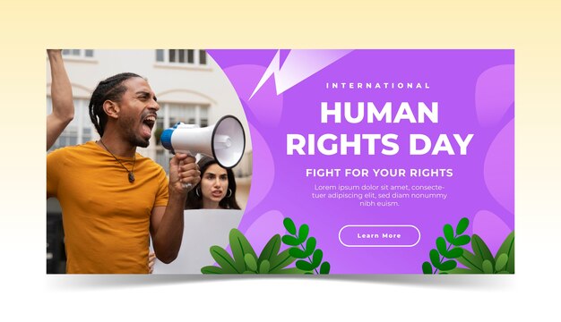Plantilla de pancarta horizontal para el día de los derechos humanos