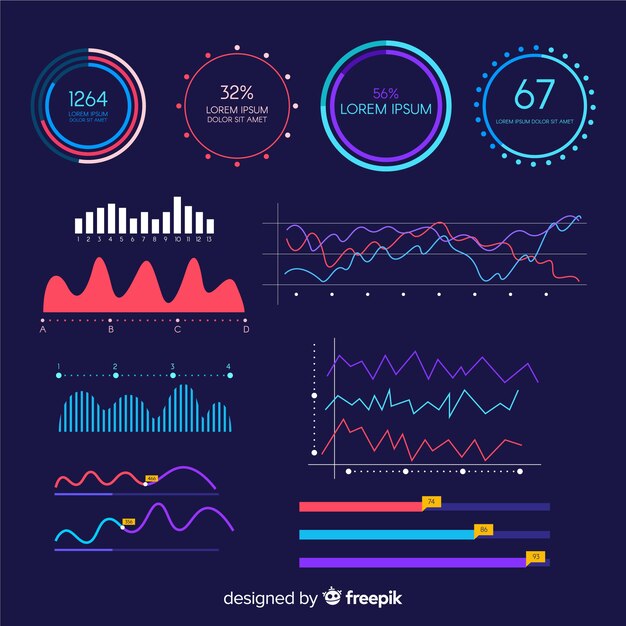 Plantilla de panel de crecimiento de infografía