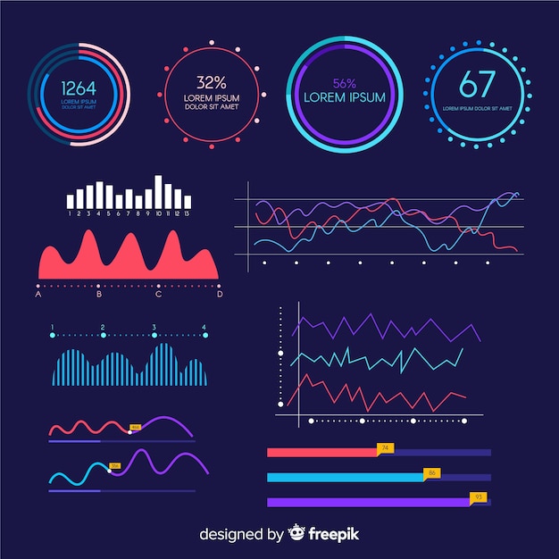 Plantilla de panel de crecimiento de infografía