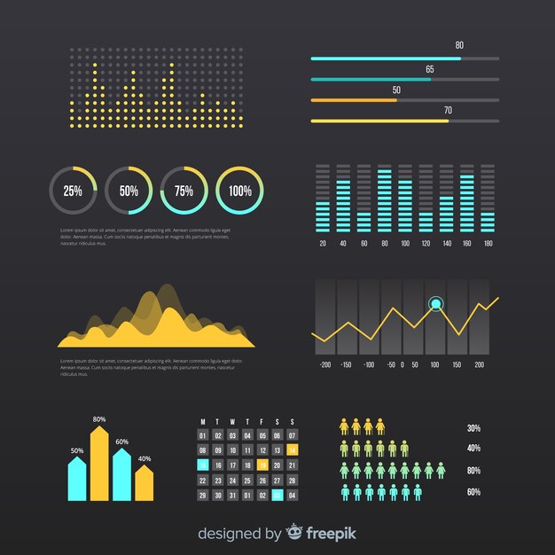 Plantilla de panel de progreso de infografía