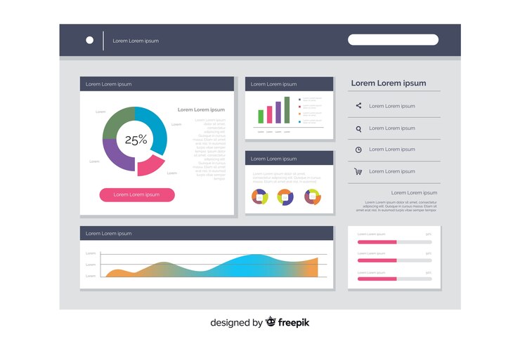 Vector gratuito plantilla de panel de usuario del tablero