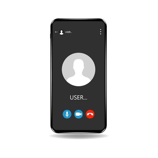 Plantilla de pantalla de llamada Maqueta de plantilla móvil Interfaz UIUXKit
