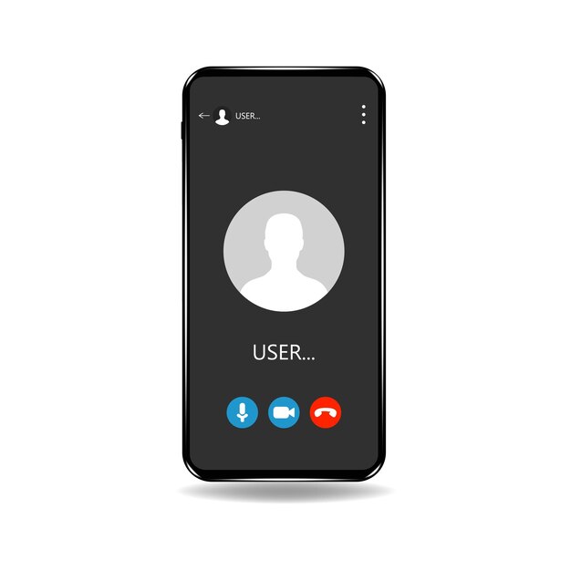 Plantilla de pantalla de llamada Maqueta de plantilla móvil Interfaz UIUXKit