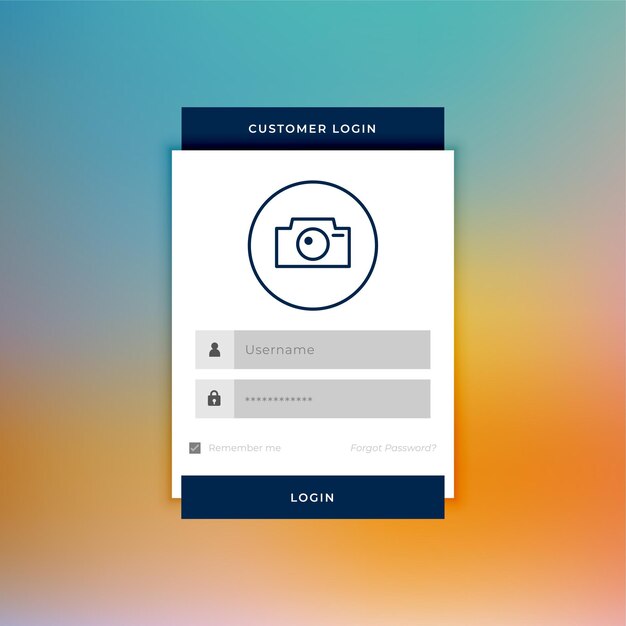 plantilla de pantalla de página de inicio de sesión de perfil social para web o aplicación en línea