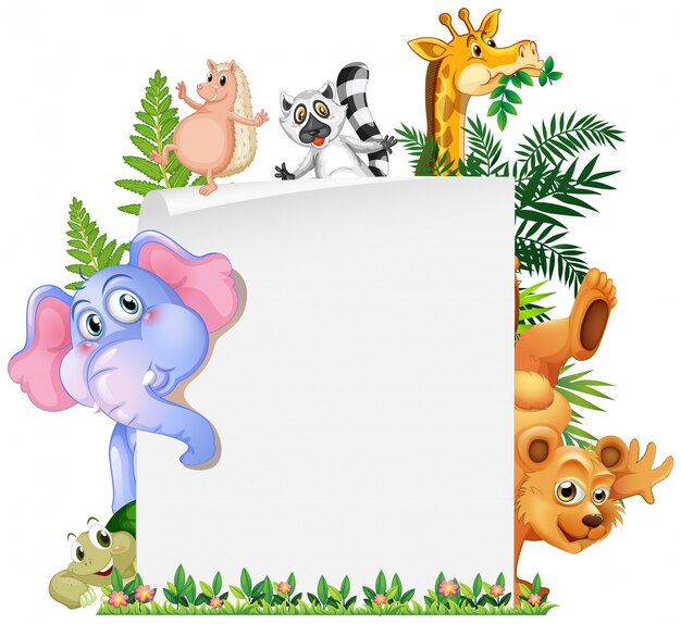 Plantilla de papel animal lindo