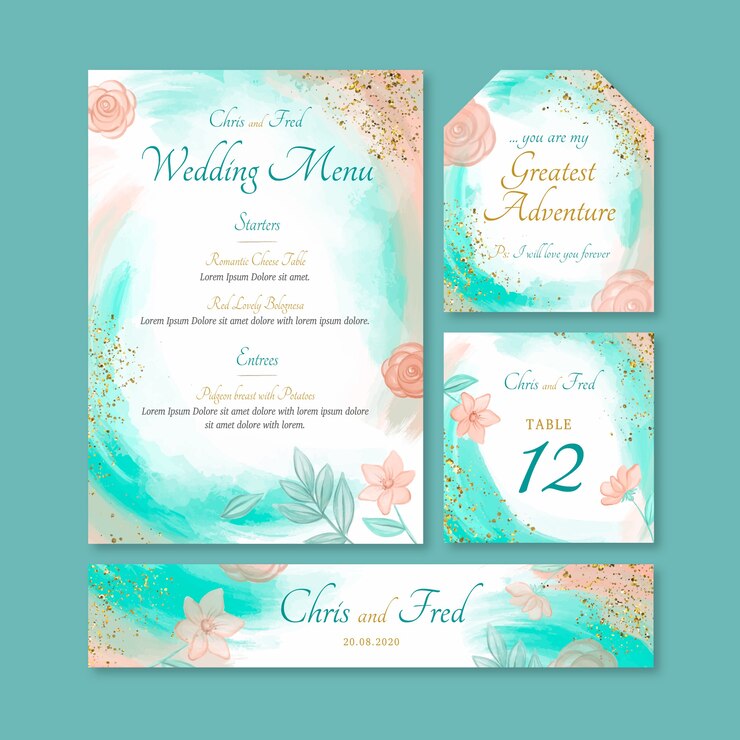 Vector gratuito plantilla de papelería de boda