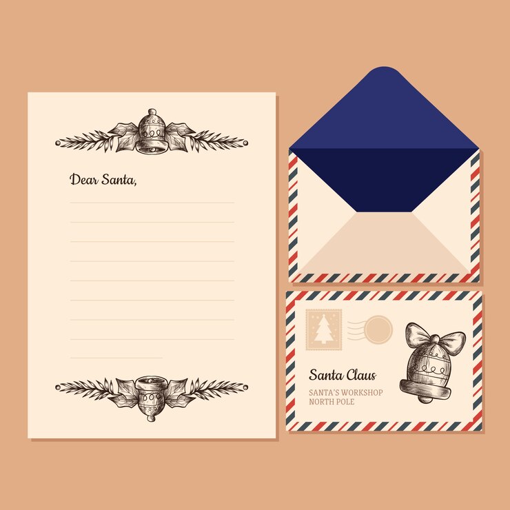 Vector gratuito plantilla de papelería de navidad vintage
