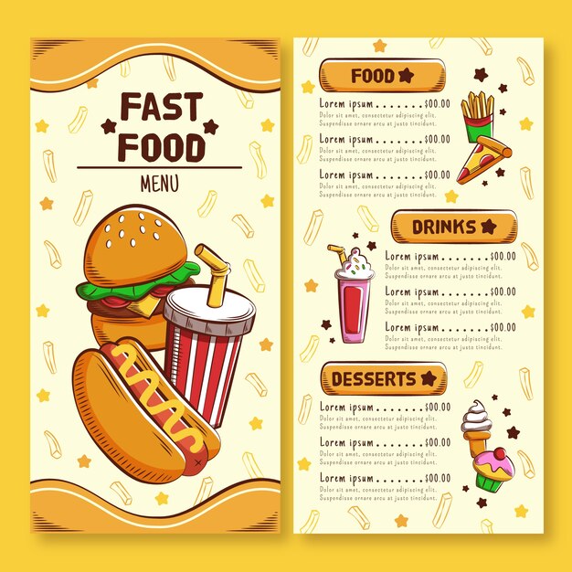 Plantilla de paquete de banner de restaurante de comida rápida