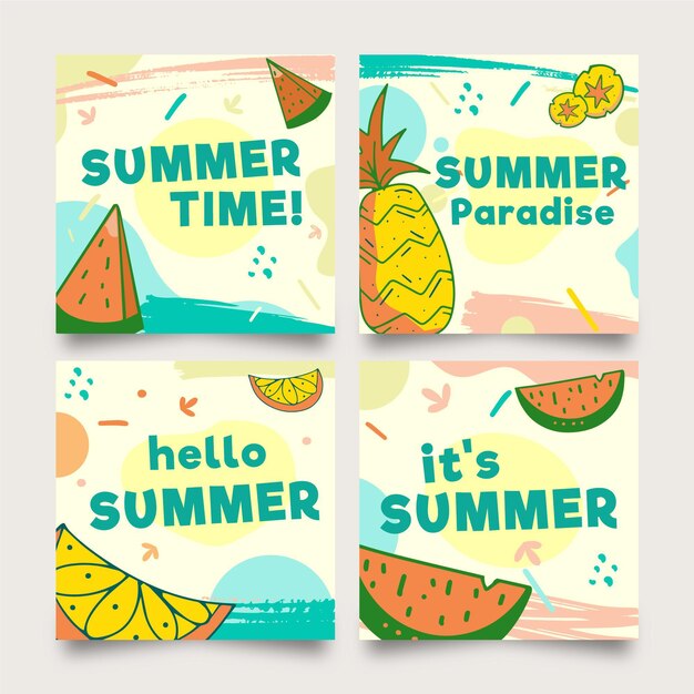 Plantilla de paquete de tarjeta de verano