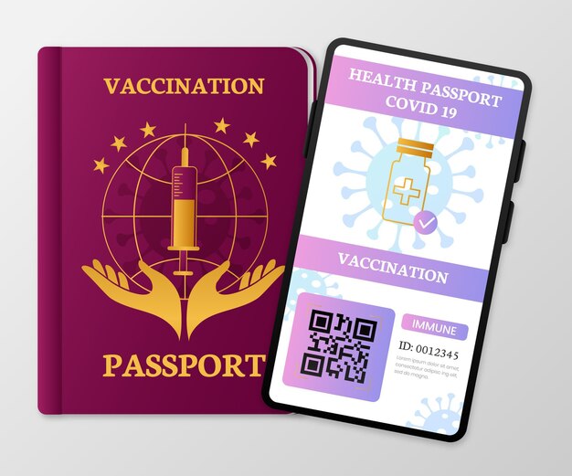 Plantilla de pasaporte de vacunación gradiente