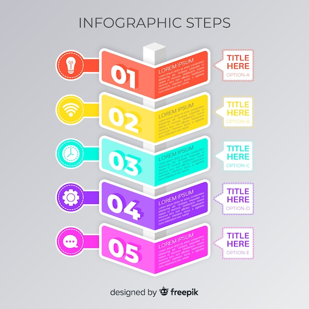 Plantilla de pasos empresariales de infografía