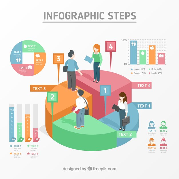 Plantilla de pasos infográficos
