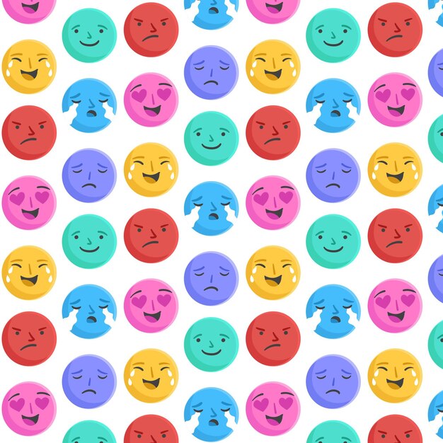 Plantilla de patrón de caras de emoticonos