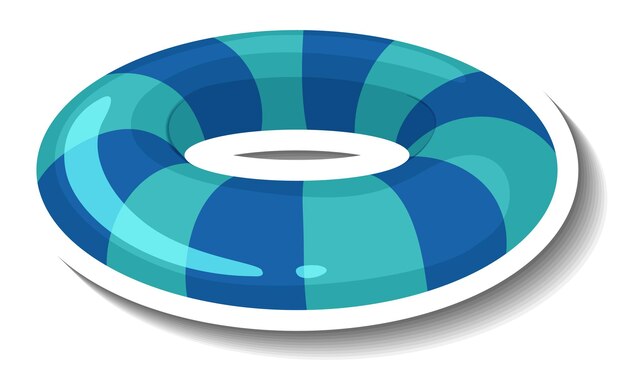 Una plantilla de pegatina con un anillo de natación azul a rayas.